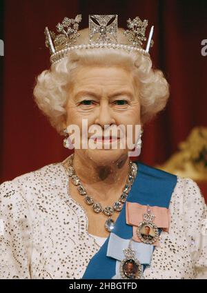 Nouvelle figurine de cire de sa Majesté la Reine, Elizabeth II dévoilée à Madame Tussauds.En l'honneur de son Jubilé de diamant, Londres Banque D'Images