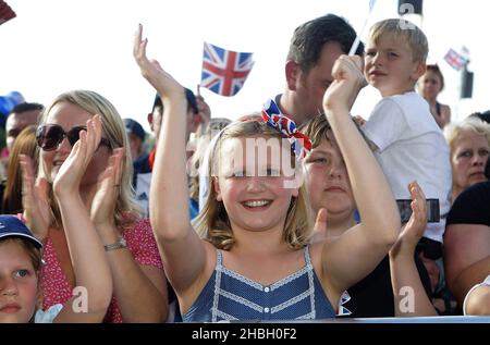 Vue générale du couronnement lors du concert BT London Live célébrant les Jeux Olympiques de Londres 2012 à Hyde Park, Londres Banque D'Images