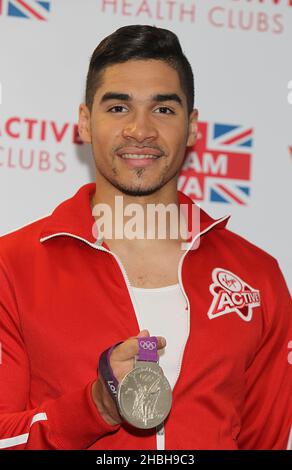 Louis Smith MBE participe à l'événement Team 2013 au Virgin Active Gym à Aldersgate à Londres. Banque D'Images