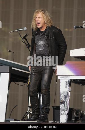 David Bryan, de bon Jovi, se présentant sur scène au Barclays Summertime Festival le premier jour de Hyde Park à Londres. Banque D'Images