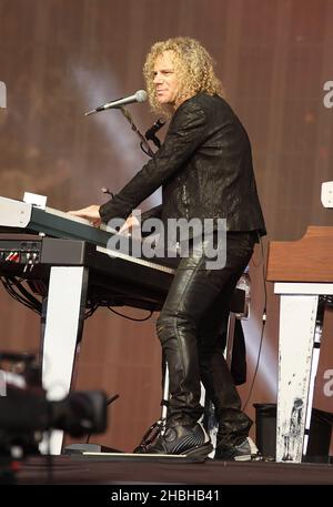 David Bryan de bon Jovi se produit sur scène au Barclays Summertime Festival le premier jour de Hyde Park à Londres. Banque D'Images