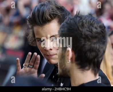 Harry Styles assiste à la première mondiale One Direction 'c'est nous' à l'Empire, Leicester Square à Londres. Banque D'Images