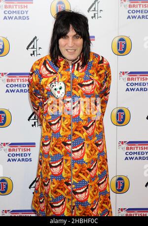 Noel Fielding arrive aux British Comedy Awards aux Fountain Studios de Londres. Banque D'Images