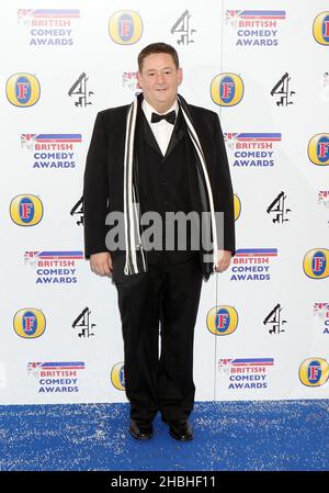 Johnny Vegas arrive aux British Comedy Awards aux Fountain Studios de Londres. Banque D'Images