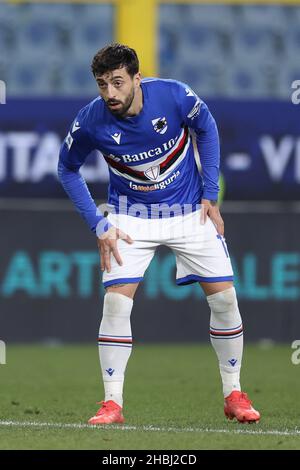 Genova, Italie.19th décembre 2021.Francesco Caputo (UC Sampdoria) pendant UC Sampdoria vs Venezia FC, football italien série A match à Genova, Italie, décembre 19 2021 crédit: Agence de photo indépendante/Alamy Live News Banque D'Images