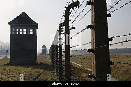 Oswiecim, Pologne.20th décembre 2021.L'ancien camp de concentration et d'extermination nazi-allemand Auschwitz II Birkeanu à Oswiecim un mois avant le 77th anniversaire de la libération.Le plus grand camp allemand de concentration et d'extermination nazi KL Auschwitz-Birkenau a été libéré par l'Armée rouge le 27 janvier 1945.(Image de crédit : © Damian Klamka/ZUMA Press Wire) Banque D'Images