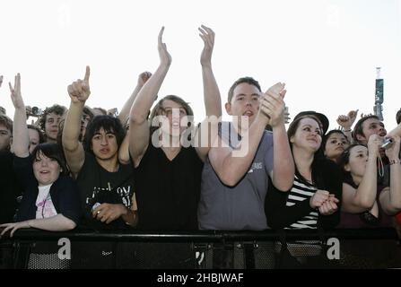 Foule devant la scène au Wireless Festival O2. Banque D'Images