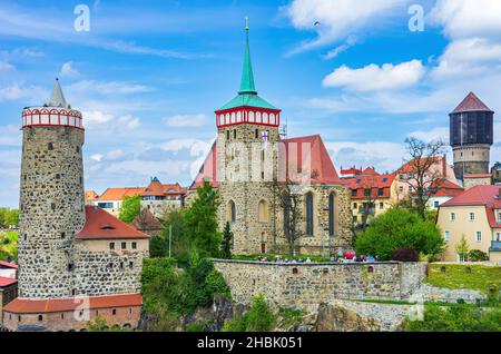 Bautzen, haute-Lusatia, Saxe, Allemagne: La silhouette bien connue de la vieille ville médiévale avec les bâtiments caractéristiques. Banque D'Images