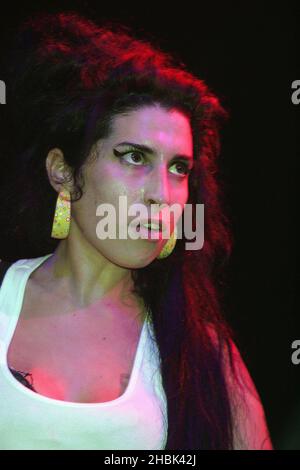 Amy Winehouse se produit au GAY Astoria de Londres, avril 14,2007. Banque D'Images