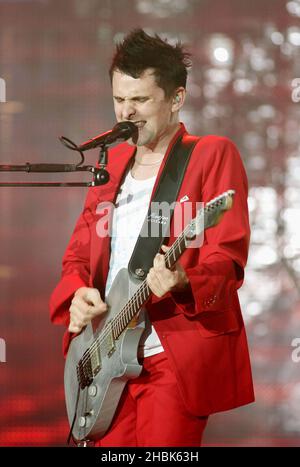 Muse en concert au stade Wembley à Londres. Banque D'Images