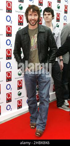 James Blunt dans la salle de presse du Q Awards 2007 au Grosvenor House Hotel, centre de Londres. Banque D'Images