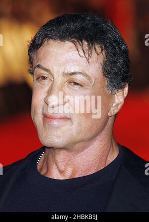 Sylvester Stallone arrive pour la première de Rambo au Royaume-Uni au vue West End, Londres Banque D'Images