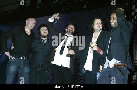 Elbow, Mercury Music Prize 2008 aux Mercury Music Awards au Grosvenor House Hotel, Londres. Banque D'Images