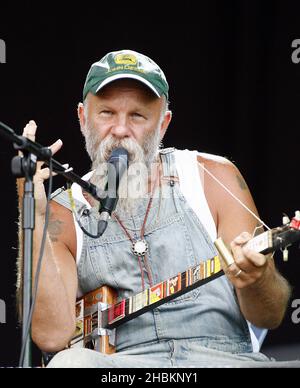 Sassaick Steve se produit sur scène le deuxième jour du Hard Rock Calling Festival à Hyde Park, Londres Banque D'Images