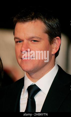 Matt Damon arrive à l'Invictus Premiere à l'Odeon, Leicester Square, Londres Banque D'Images