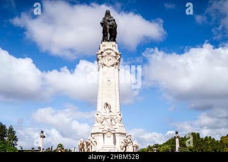 Marquis de la statue de Pombal dans le centre de Lisbonne, capitale du Portugal Banque D'Images