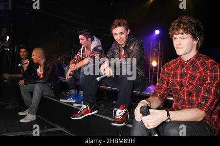 (R-L)Siva,JNathan,Max,Tom,James de The Wanted Perform sur scène à G-A-y Heaven, Londres Banque D'Images