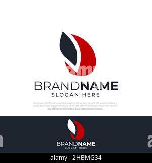 Lettre rouge et noire D illustration design logo symbole moderne symbole D design template icône Illustration de Vecteur