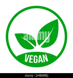 Icône vecteur vegan.Bio, bio, symbole écologique.Feuilles rondes vectorielles vertes pour autocollants, étiquettes et logos Illustration de Vecteur