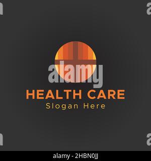 Logo Santé.Logo minimaliste de couleur orange et jaune.logo abstrait. Illustration de Vecteur