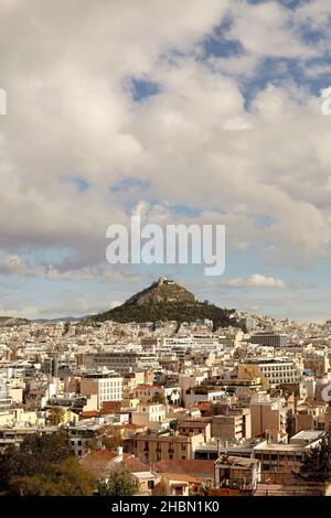 Colline de Lycabette, vue de plaka Athènes Banque D'Images