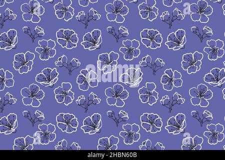 Motif sakura sans coutures en fleurs couleur de l'année Illustration de Vecteur