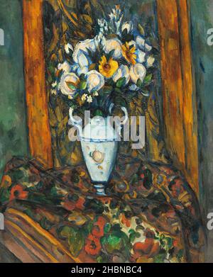 Paul Cézanne - vase de fleurs (1900-1903) peinture encore à la vie. Banque D'Images