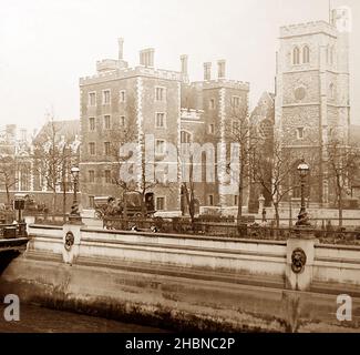 Palais Lambeth de la Tamise, Londres, époque victorienne Banque D'Images