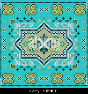 Broderie à point de croix, motif ukrainien national, décoration géométrique, vecteur. Illustration de Vecteur