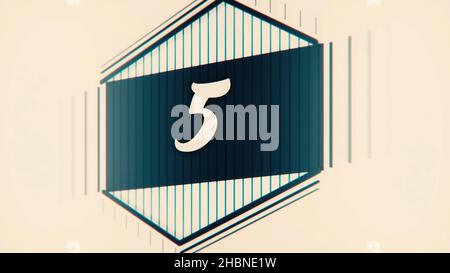 Graphique de la ligne de repère du compte à rebours 10 à 0.Nombre compris entre 1 et 10.Arrêter l'animation de mouvement avec du papier couleur.Compte à rebours de la ligne de repère du film avec les chiffres dessinés. Banque D'Images