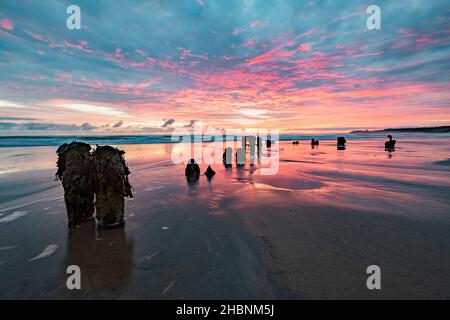 Sandsend juste au nord de Whitby sur la côte du Yorkshire du Nord Banque D'Images