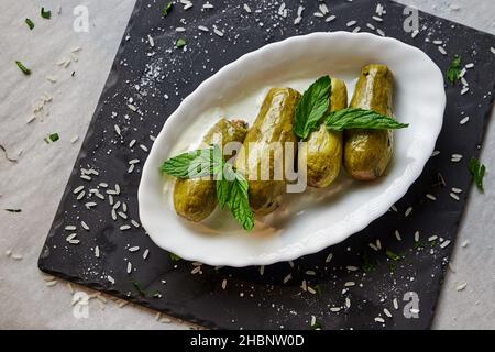 cuisine arabe traditionnelle.Courgettes Banque D'Images