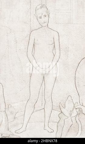 Georges Seurat - les modèles (1888) célèbre imprimé. Banque D'Images