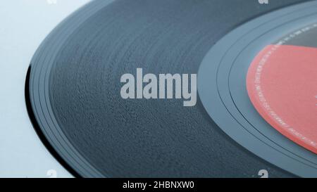 Vintage Record LP Macro avec rainures Banque D'Images