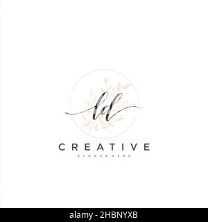 LD écriture initiale modèle géométrique minimaliste logo art vectoriel, logo pour la beauté d'affaires, la mode, et d'autres art Illustration de Vecteur