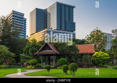 Le parc Lumpini est la principale zone de loisirs au cœur de la ville Banque D'Images