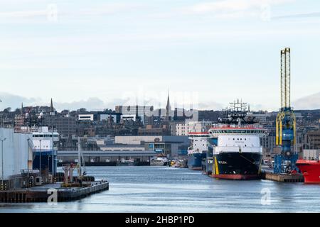 ABERDEEN, ÉCOSSE - 15 DÉCEMBRE 2021 : scène dans la ville d'Aberdeen, Écosse, le 15 décembre 2021. Banque D'Images