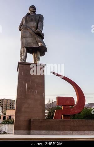 Statue de Lénine à Khujand, Tadjikistan Banque D'Images