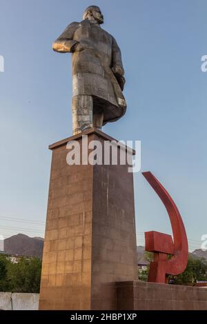 Statue de Lénine à Khujand, Tadjikistan Banque D'Images