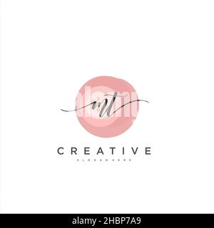 Mt écriture initiale géométrique minimaliste logo modèle art vectoriel, logo pour la beauté d'affaires, la mode, et d'autres art Illustration de Vecteur