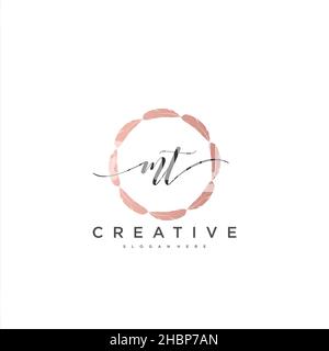 Mt écriture initiale géométrique minimaliste logo modèle art vectoriel, logo pour la beauté d'affaires, la mode, et d'autres art Illustration de Vecteur