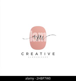 MW écriture initiale modèle géométrique minimaliste logo art vectoriel, logo pour la beauté d'affaires, la mode, et d'autres art Illustration de Vecteur