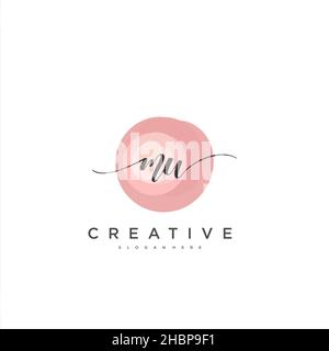 MW écriture initiale modèle géométrique minimaliste logo art vectoriel, logo pour la beauté d'affaires, la mode, et d'autres art Illustration de Vecteur