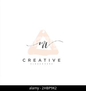 MV écriture initiale modèle géométrique minimaliste logo art vectoriel, logo pour la beauté d'affaires, la mode, et d'autres art Illustration de Vecteur