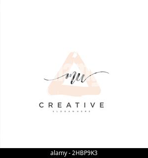 MW écriture initiale modèle géométrique minimaliste logo art vectoriel, logo pour la beauté d'affaires, la mode, et d'autres art Illustration de Vecteur