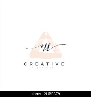 NI écriture initiale géométrique minimaliste logo modèle art vectoriel, logo pour la beauté d'affaires, la mode, et d'autres art Illustration de Vecteur
