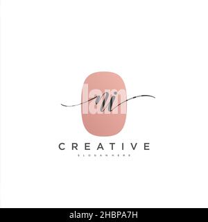 NI écriture initiale géométrique minimaliste logo modèle art vectoriel, logo pour la beauté d'affaires, la mode, et d'autres art Illustration de Vecteur