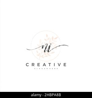 NI écriture initiale géométrique minimaliste logo modèle art vectoriel, logo pour la beauté d'affaires, la mode, et d'autres art Illustration de Vecteur