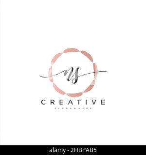 NS écriture initiale modèle géométrique minimaliste logo art vectoriel, logo pour la beauté d'affaires, la mode, et d'autres art Illustration de Vecteur