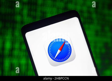 Brésil.20th décembre 2021.Dans cette illustration, le logo Safari s'affiche sur un smartphone.Crédit : SOPA Images Limited/Alamy Live News Banque D'Images